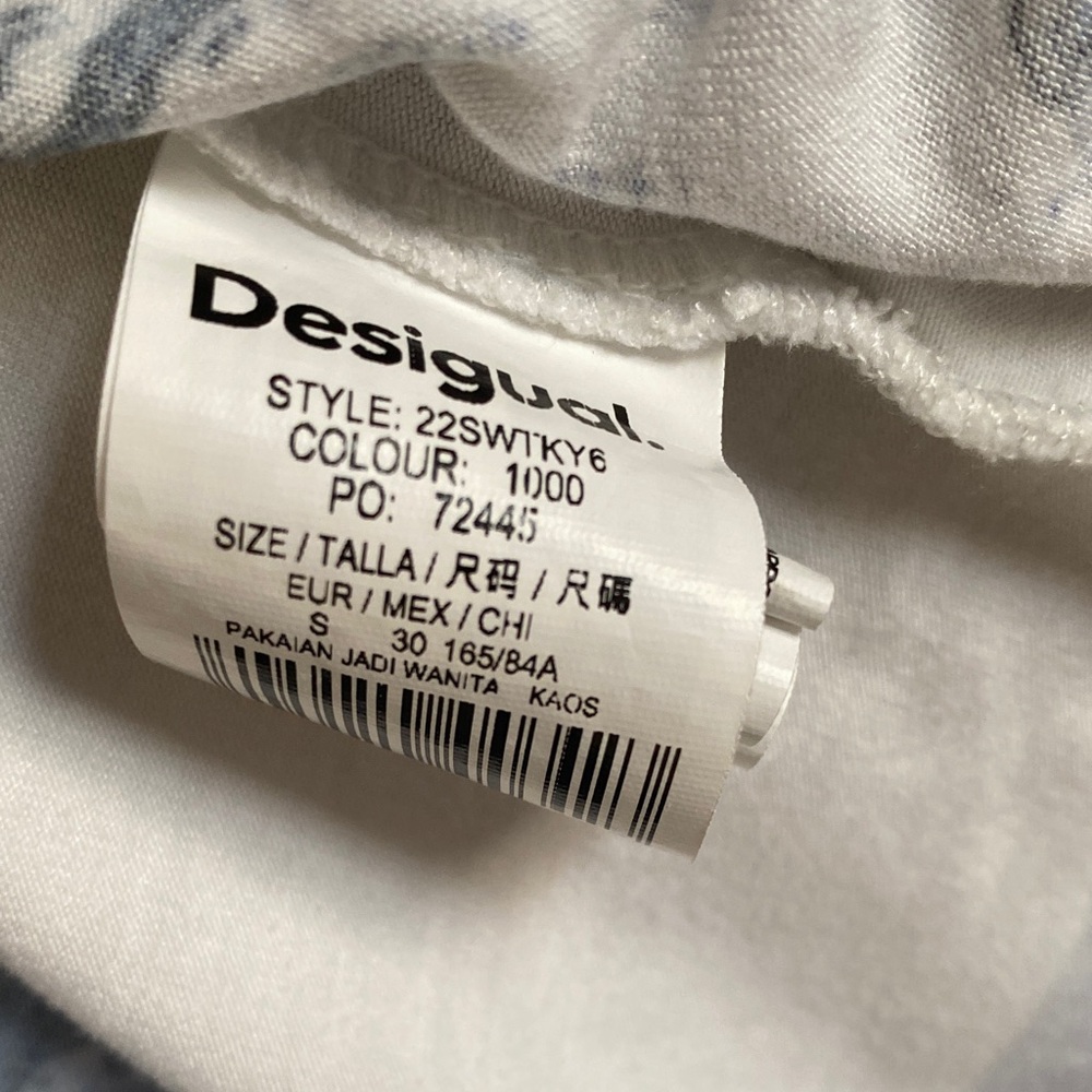 Desigual Blue and White Striped V-Neck Top - Picture 11 of 11